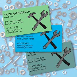 Handyman Home Repair Construction Wrench Hammer Business Card