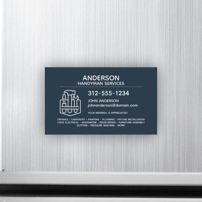 Handyman Home Repair Magnetic Business Card (Creator Uploaded)