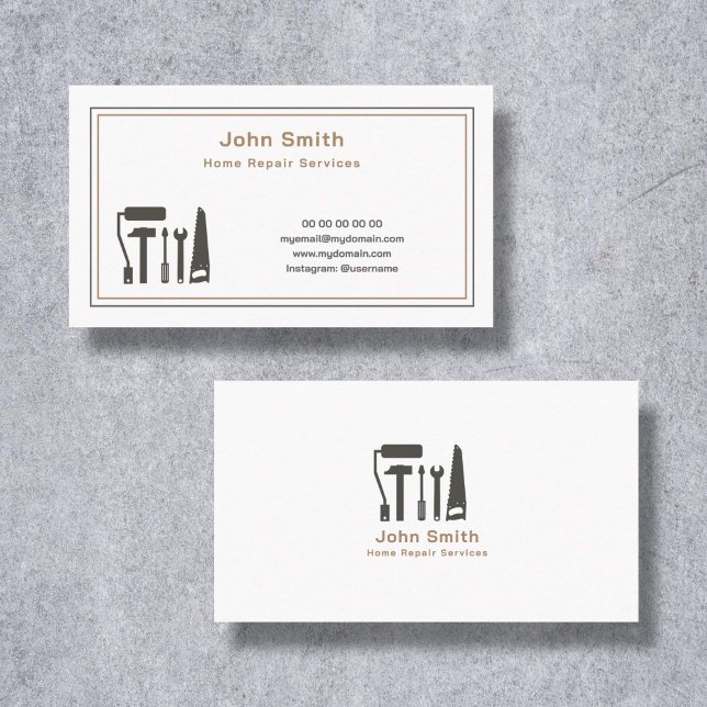 Handyman & Home Repair Service Business Card (Handyman & Home Repair Service Business Card)