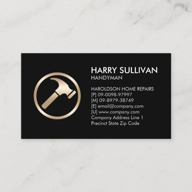 Handyman Home Repairs Business Card (Front)