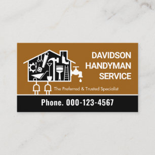 Handyman Home Repairs Frame Business Card