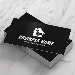 Handyman House Logo Home Repair Service Minimalist Business Card