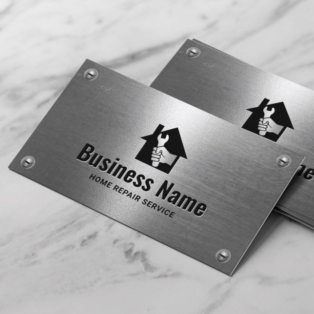 Handyman House Repair Maintenance Service Metal Business Card (Creator Uploaded)