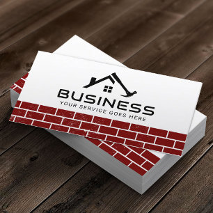 Handyman House Repair Service Red Bricks Business Card
