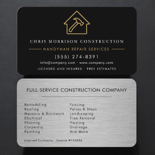 Handyman Industrial Metal Business Card