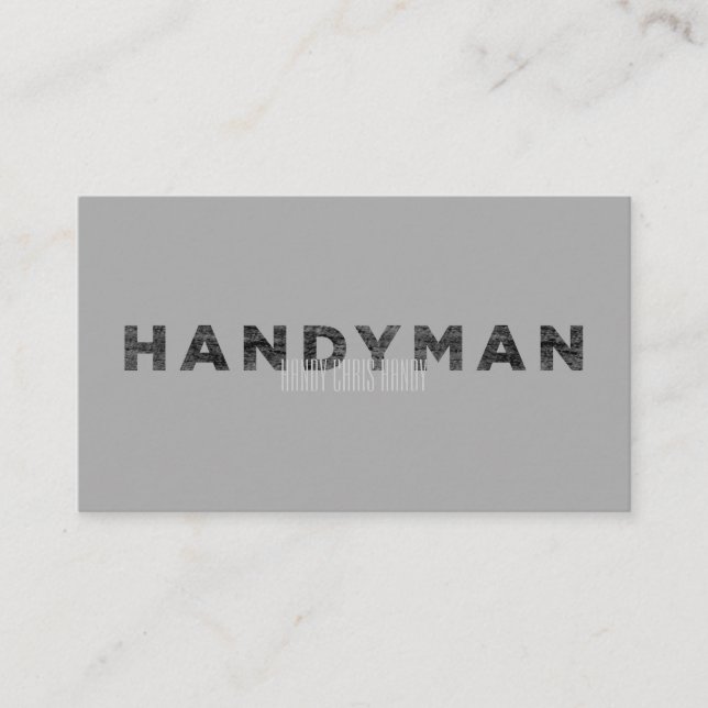 Handyman [Letterpress Style] Business Card (Front)