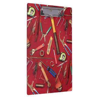 Handyman maintenance and contractor hand tools clipboard