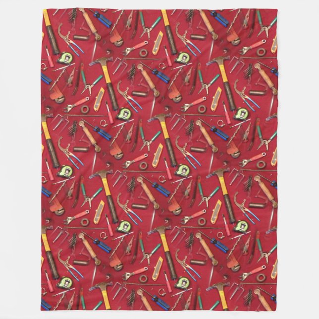 Handyman maintenance and contractor hand tools fleece blanket (Front)