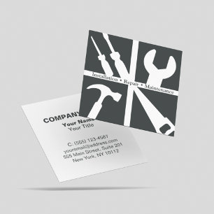 Handyman Maintenance Home Living Repair Service  Square Business Card