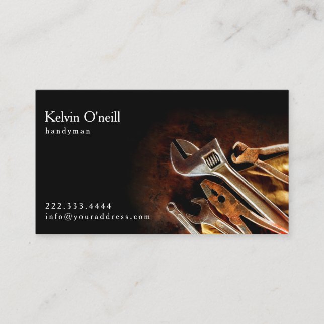 Handyman Mechanic Constructor Business Card (Front)