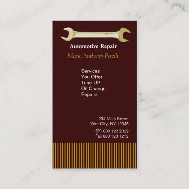 Handyman Mechanic  Repairman Guy Business Card (Front)