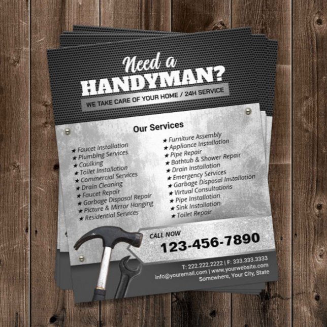 Handyman Metallic Repair & Maintenance Service Flyer (Creator Uploaded)