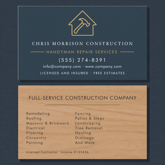 Handyman Modern Wood Texture Business Card (Creator Uploaded)