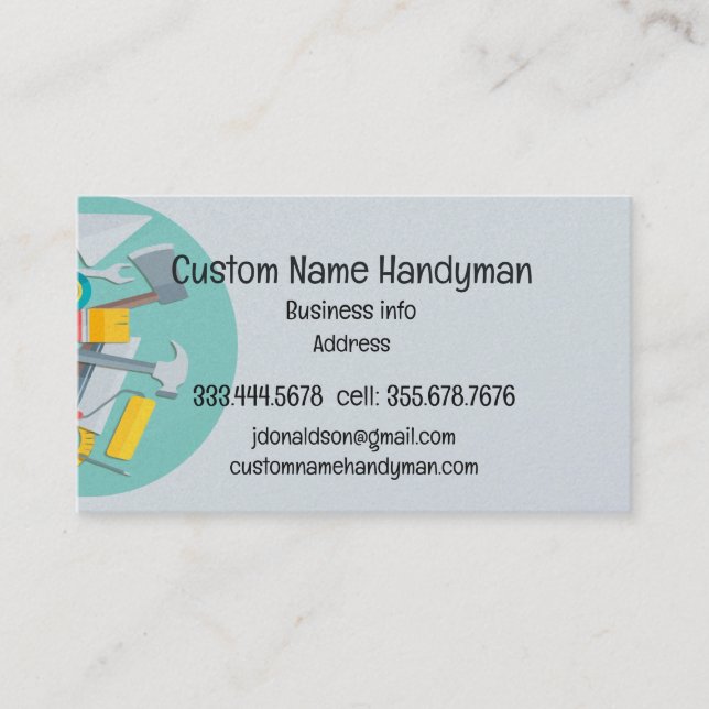Handyman Mr Fixit Custom Business Cards (Front)