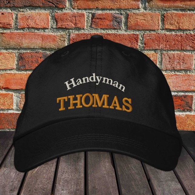 HANDYMAN "name" embroidered baseball cap / gold (Creator Uploaded)