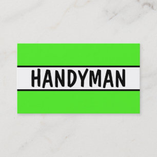 Handyman Neon Green Business Card
