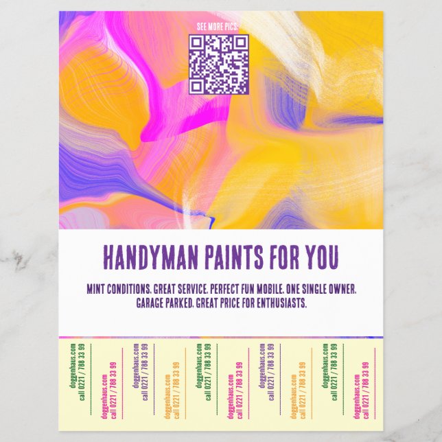 Handyman Painter Colourful  Flyer (Front)