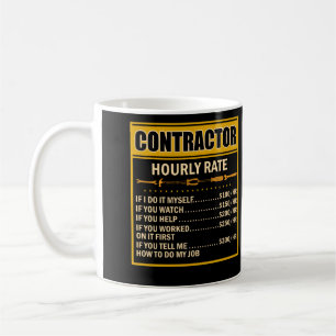 Handyman Price Chart Contractor Hourly Rate Labour Coffee Mug