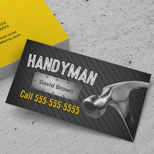 Handyman Professional Big Hammer Black & Gold Business Card