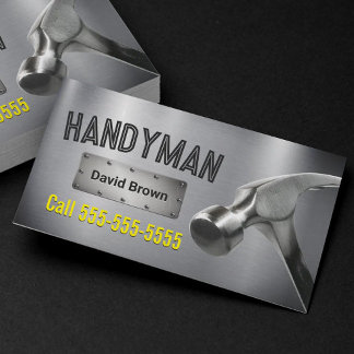 Handyman Professional Big Hammer Metal Steel Business Card
