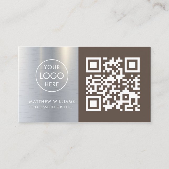 Handyman Professional QR Code Logo Modern Business Card (Front)