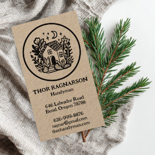 Handyman Repair Construction Landscaper KRAFT Business Card