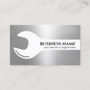 Handyman Repair Maintenance Service Modern Silver Business Card