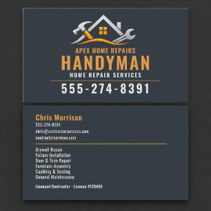 Handyman Repair & Maintenance Service Professional Business Card