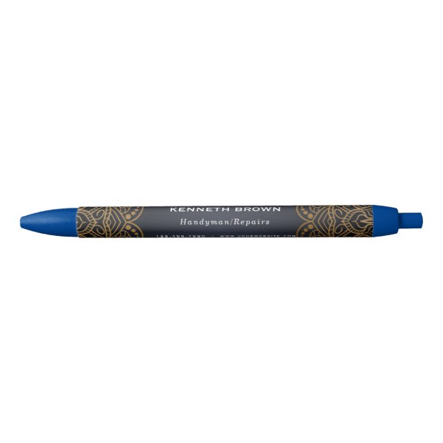 Handyman Repairs Black Gold Ink Pen (Front)