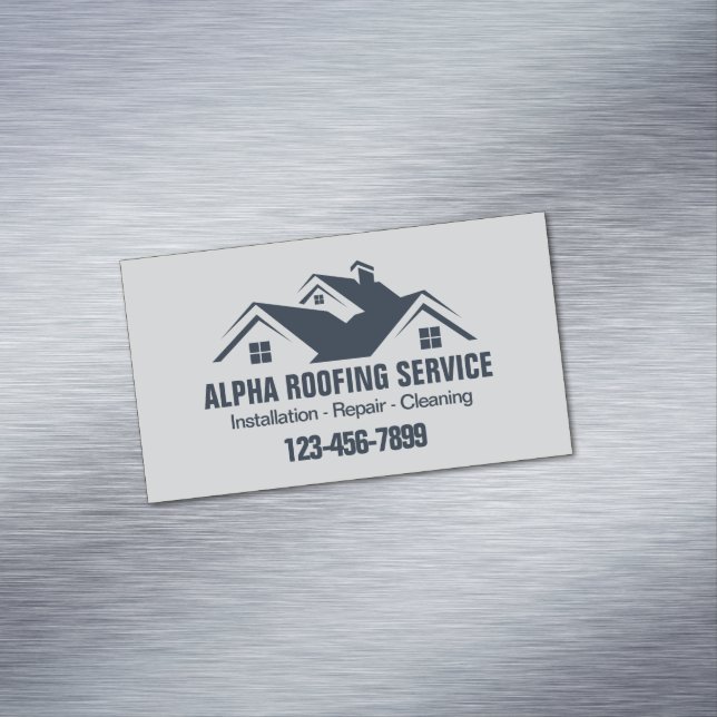 Handyman Roof Repair Construction Roofing Roofer Magnetic Business Card (In Situ)