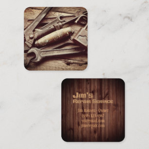 Handyman Rustic Tools Maintenance Repair Service Square Business Card