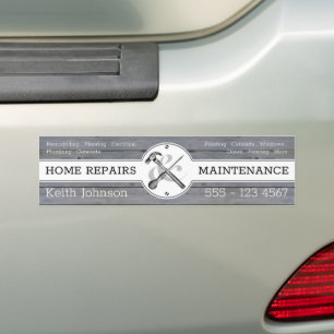 Handyman Rustic Wood Grey Vintage Construction Bumper Sticker