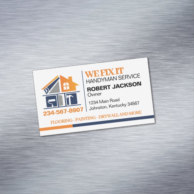 Handyman Service Magnetic Business Card (In Situ)