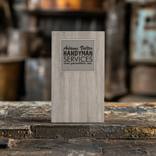 Handyman Service Wooden Template Trendy Card