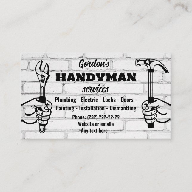 Handyman Services Business Card (Front)