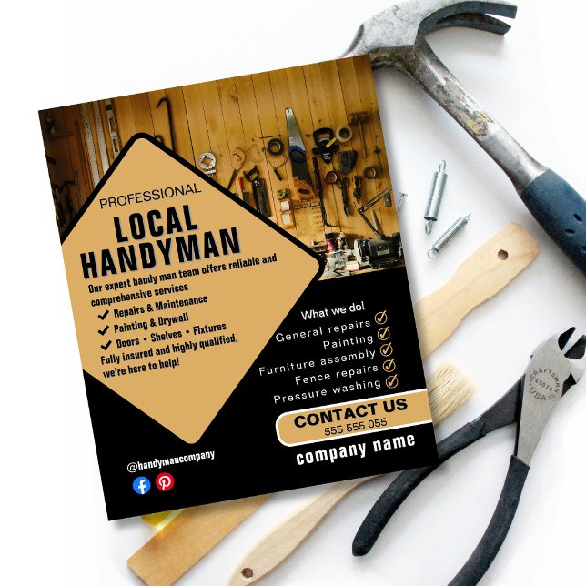 Handyman Services Flyer Template | Local Trades  (Creator Uploaded)
