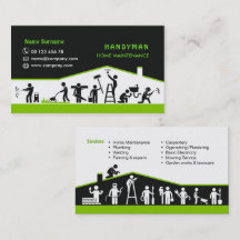 Handyman services, home maintenance business card