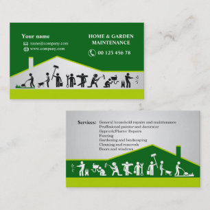 Handyman services, home maintenance business card