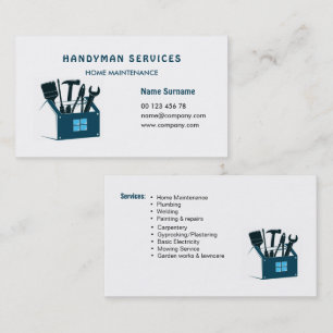 Handyman services, home maintenance business card