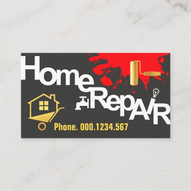 Handyman Signage Home Repair Business Card (Front)