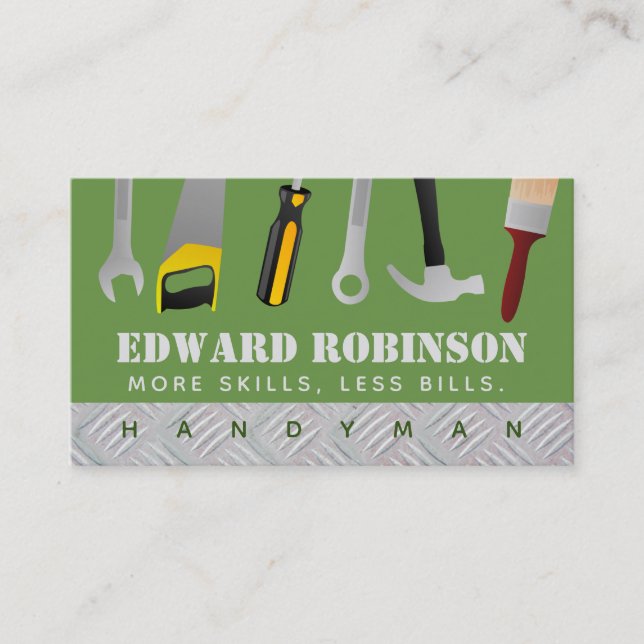 Handyman Slogans Business Cards (Front)