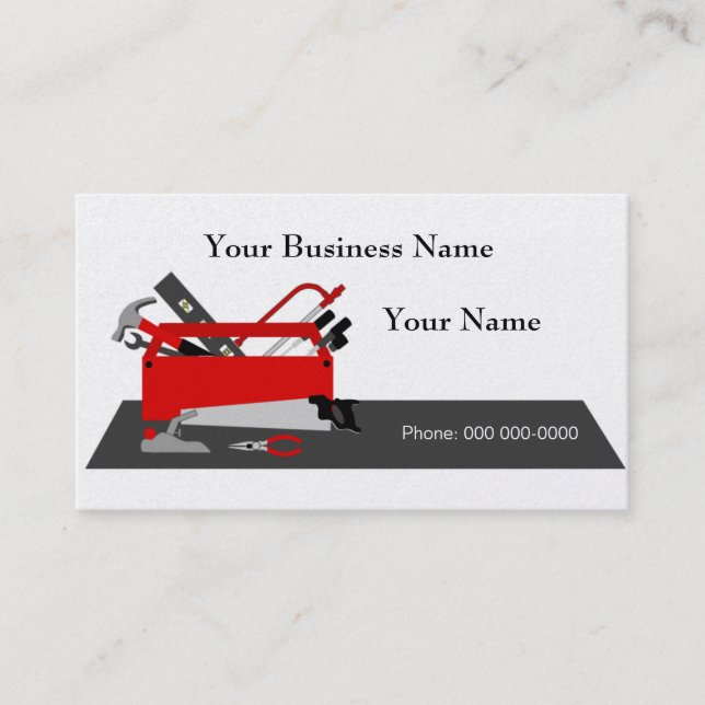 Handyman Tool Box Business Card Template (Front)