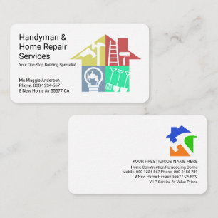 Handyman Tools Building Home Contractor Business Card