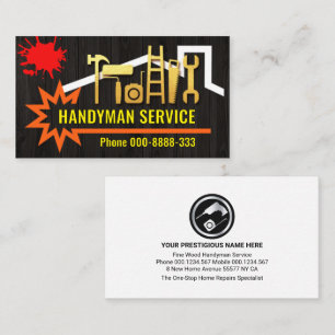 Handyman Tools Fixing Home Wood Panel Business Card