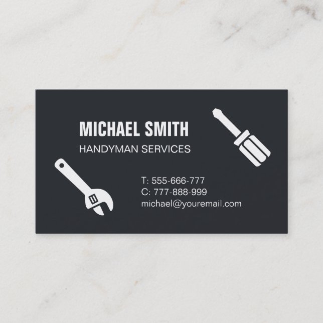 Handyman Tools Handyman Services Business Card (Front)