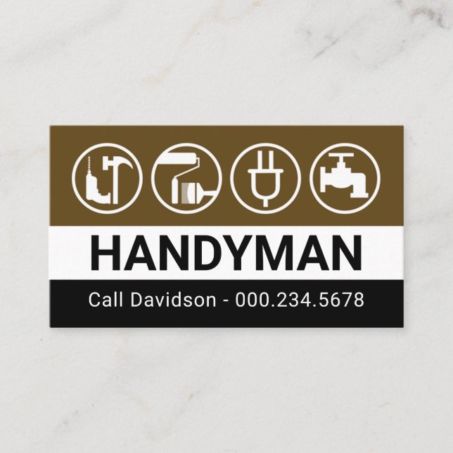 Handyman Tools Home Repairs Business Card (Front)
