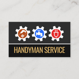 Handyman Tools Icons Sprocket Business Card