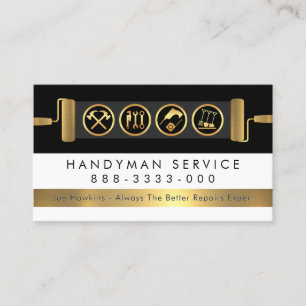 Handyman Tools On Brush Paint Layer Business Card