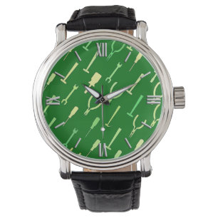Handyman tools, on forest green watch