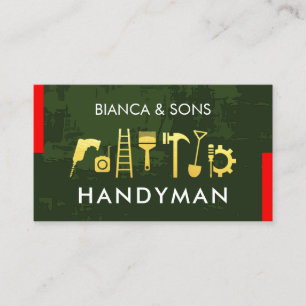 Handyman Tools On Peeling Paint Business Card